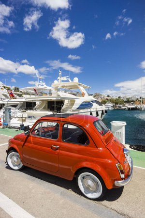 Photo for Fiat cinqueccento, Puerto Portals, Calvia, Mallorca, balearic islands, spain, europe - Royalty Free Image