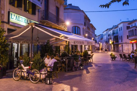 Photo for Restaurantes en la calle Bisbe Taixequet, Llucmajor, Mallorca, balearic islands, spain, europe - Royalty Free Image