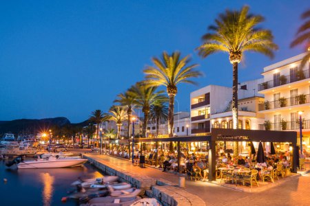 Photo for Restaurante del paseo maritimo, puerto de Andratx, Mallorca, balearic islands, spain, europe - Royalty Free Image