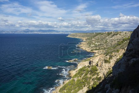 Photo for Cliffs of Na Caretes, Llucmajor, bay of Palma, Balearic Islands, Spain - Royalty Free Image