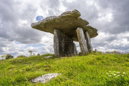 Photo for Dolmen of Poulnabrone, probably between 4200 a. C. and 2900 a. C., The Burren, County Clare, Ireland, United Kingdom - Royalty Free Image