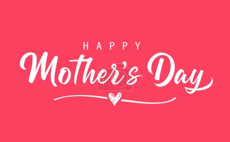Happy Mother's Day inscription on pink background. Calligraphy vector text and heart dividing line for Mother`s Day. Best mom ever, greeting card