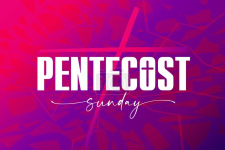 Pentecôte dimanche Christian lettrage design. Invitation au service religieux. Bannière chrétienne