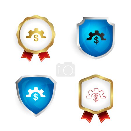 Illustration for Abstract Asset Managment Badge and Label Collection - Royalty Free Image