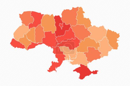 Ilustración de Colorido Ucrania Dividido Mapa Ilustración - Imagen libre de derechos