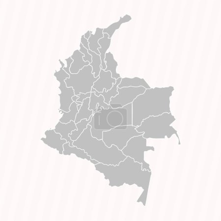 Ilustración de Mapa detallado de Colombia Con Estados y Ciudades - Imagen libre de derechos