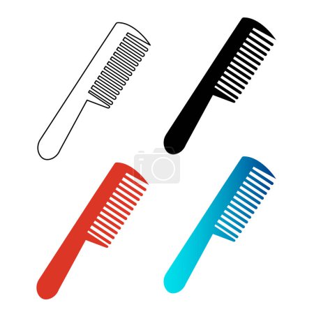 Illustration for Abstract Hair Comb Silhouette Illustration - Royalty Free Image
