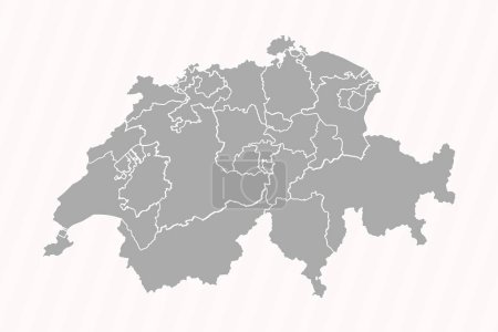 Ilustración de Mapa detallado de Suiza Con Estados y Ciudades - Imagen libre de derechos