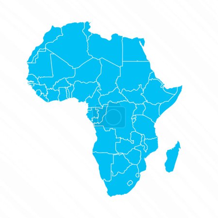 Ilustración de Mapa de diseño plano de África con detalles - Imagen libre de derechos