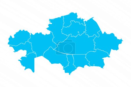 Flat Design Map of Kazakhstan With Details