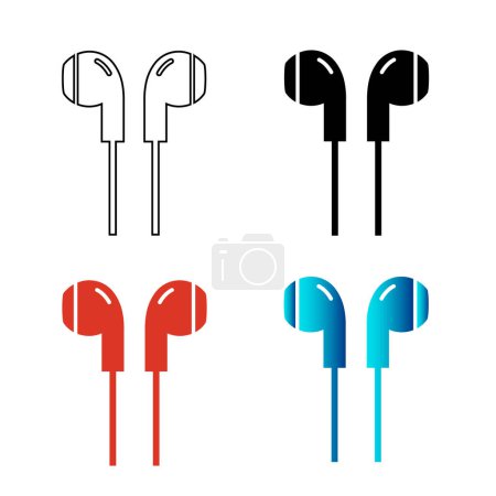 Illustration for Abstract Creative Earphone Silhouette Illustration - Royalty Free Image