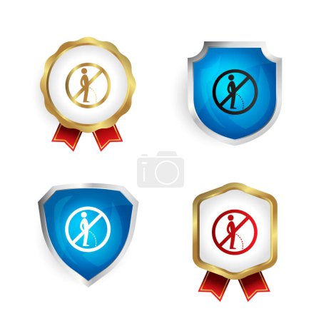 Illustration for Abstract No Peeing Badge and Label Collection - Royalty Free Image