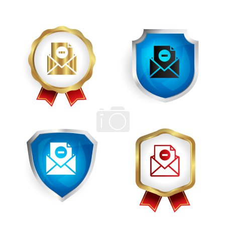 Abstract Email Unsubscribe Badge and Label Collection
