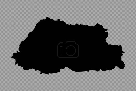 Illustration for Transparent Background Bhutan Simple map - Royalty Free Image