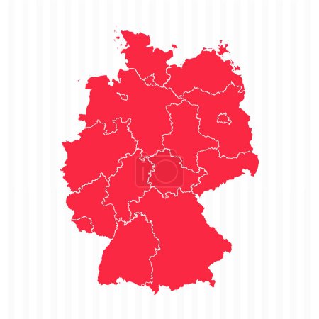 Ilustración de Mapa de Alemania con fronteras detalladas - Imagen libre de derechos