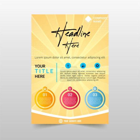 Illustration for Beautiful Yellow Sunrays Business Flyer Template - Royalty Free Image