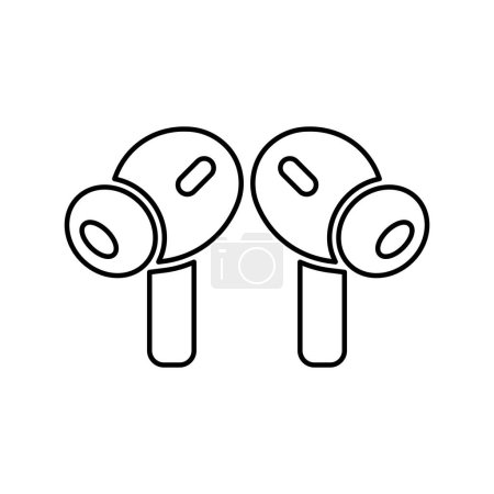 Ohrhörer-Symbol isoliert auf weißem Hintergrund. Drahtlose Symbol modern, einfach, Vektor, Symbol für Website-Design, mobile App, ui. Vektorillustration