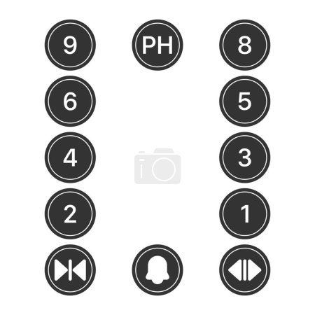 Illustration for Elevator buttons icon isolated on white background. Indicators symbol modern, simple, vector, icon for website design, mobile app, ui. Vector Illustration - Royalty Free Image