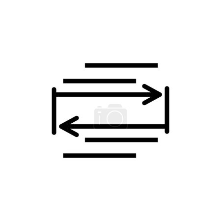 Ilustración de Cambiar la dirección del icono del signo de material continuo aislado sobre fondo blanco. Símbolo gráfico moderno, simple, vector, icono para el diseño del sitio web, aplicación móvil, ui. Ilustración vectorial - Imagen libre de derechos