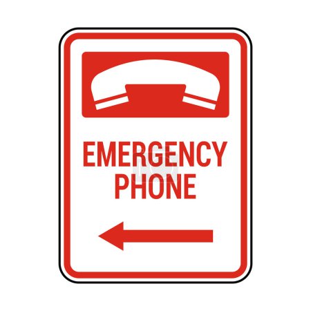 Ilustración de Señal izquierda del teléfono de emergencia aislada sobre fondo blanco. Símbolo de línea directa moderno, simple, vector, icono para el diseño del sitio web, aplicación móvil, ui. Ilustración vectorial - Imagen libre de derechos