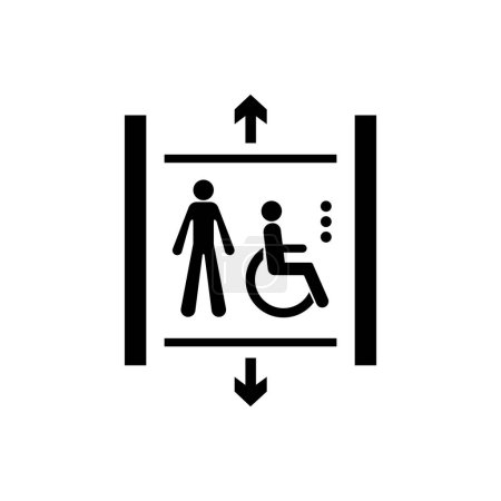 Accessible elevator icon isolated on white background. Public information symbol modern, simple, vector, icon for website design, mobile app, ui. Vector Illustration