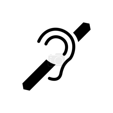 Ilustración de Icono con discapacidad auditiva aislado sobre fondo blanco. Símbolo de información pública moderno, simple, vector, icono para el diseño del sitio web, aplicación móvil, ui. Ilustración vectorial - Imagen libre de derechos