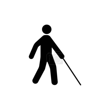 Blinde oder sehbehinderte menschliche Silhouette Symbol isoliert auf weißem Hintergrund. Öffentliche Informationen Symbol modern, einfach, Vektor, Symbol für Website-Design, mobile App, ui. Vektorillustration