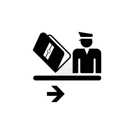 icône de contrôle manuel des passeports isolé sur fond blanc. Symbole d'information publique moderne, simple, vectoriel, icône pour la conception de site Web, application mobile, ui. Illustration vectorielle