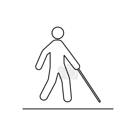 Blinde oder sehbehinderte menschliche Silhouette Symbol isoliert auf weißem Hintergrund. Öffentliche Informationen Symbol modern, einfach, Vektor, Symbol für Website-Design, mobile App, ui. Vektorillustration