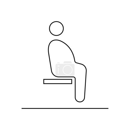 Sitting human figure icon isolated on white background. Public information symbol modern, simple, vector, icon for website design, mobile app, ui. Vector Illustration