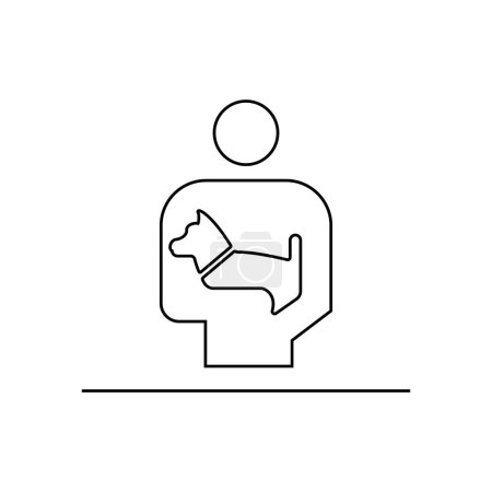 Ilustración de Los perros deben ser llevados icono aislado sobre fondo blanco. Símbolo de información pública moderno, simple, vector, icono para el diseño del sitio web, aplicación móvil, ui. Ilustración vectorial - Imagen libre de derechos