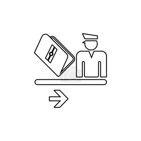 Manuelle Passkontrolle Symbol isoliert auf weißem Hintergrund. Öffentliche Informationen Symbol modern, einfach, Vektor, Symbol für Website-Design, mobile App, ui. Vektorillustration