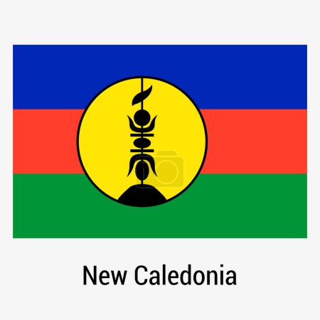 Flag of New Caledonia isolated on background. Symbol modern, simple, vector, icon for website design, mobile app, ui. Vector Illustration