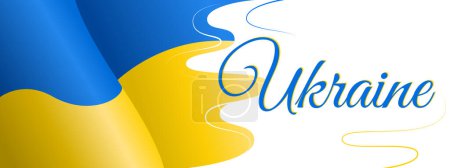 Illustration for Ukraine template with blue and yellow national flag - Royalty Free Image