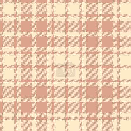 Illustration for Beige tartan fabric seamless pattern - Royalty Free Image