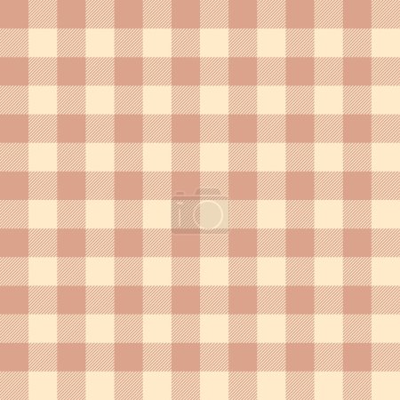 Beige and peach tartan picnic plaid seamless pattern