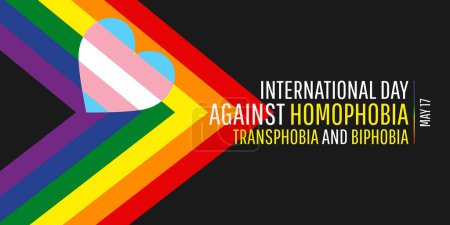 Internationaler Tag gegen Homophobie, Transphobie und Biphobie Vorlage mit Stolz Flagge und Zeichen