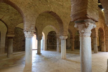Photo for Almonaster la Real, Huelva, Spain, June 21, 2023: Columns with Roman capitals in the prayer room of the 10th century mosque of Almonaster la Real. Huelva, Spain - Royalty Free Image