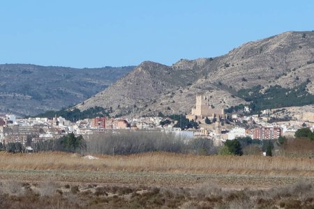 Villena, Alicante, Spanien, 5. März 2024: Blick auf die Stadt Villena, Alicante, Spanien