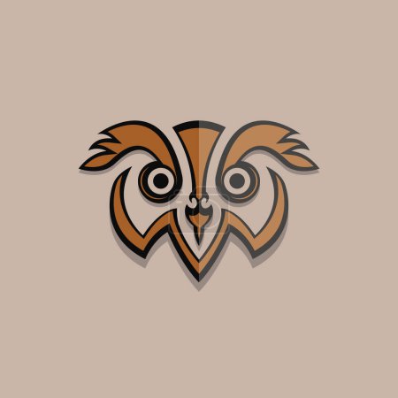 Ilustración de Owl cabeza logo vector, adecuado para cualquier negocio, especialmente el carácter animal búho. - Imagen libre de derechos