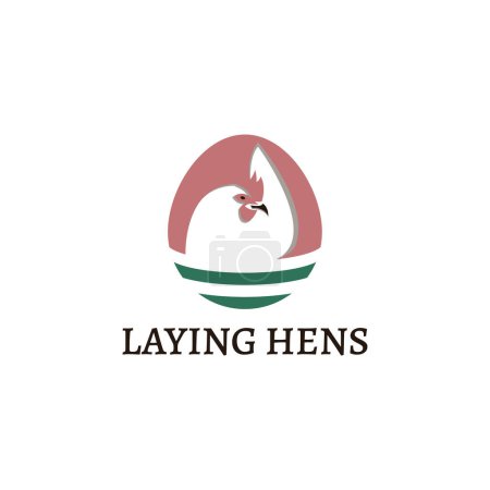 Illustration for A simple and modern chicken and egg logo vector, this logo is for a laying hen and chicken egg business. - Royalty Free Image