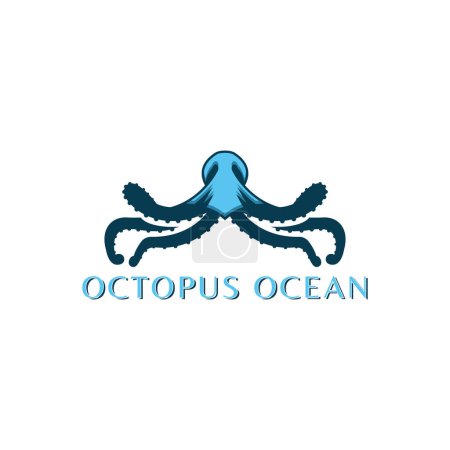 Téléchargez les illustrations : Logo octopus océan, adapté à toute industrie, en particulier dans le secteur de la restauration et des fruits de mer. - en licence libre de droit