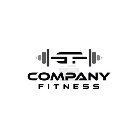 Illustration for GF Burble Letter Logo. Simple and modern. Very suitable for sports, fitness, gym or those related to sports. - Royalty Free Image