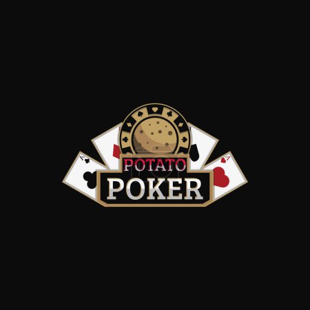 Logo de poker de pommes de terre. Convient pour les jeux de poker et les jeux de hasard.