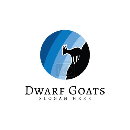 Vecteur de logo de chèvre naine nigériane, simple et moderne, adapté à l'industrie agricole de chèvre naine nigériane de qualité.