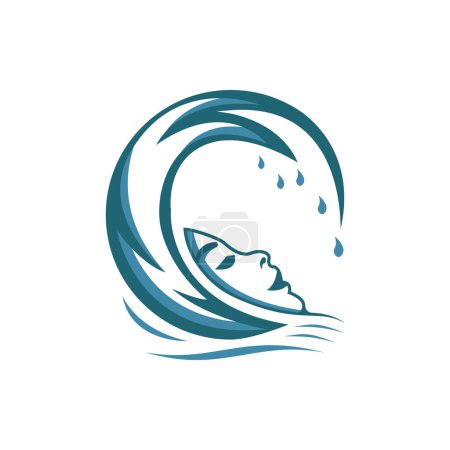 Sea Wave Haired Girl Logo Vector. Convient à toutes les entreprises, en particulier les salons, la beauté, le maquillage et bien plus encore.