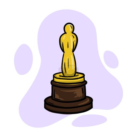 Illustration for Hand drawn figurine, awards at a film festival. Vector illustration - Royalty Free Image