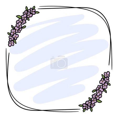 Illustration for Square frame for postcard with floral pattern. Vector illustration - Royalty Free Image