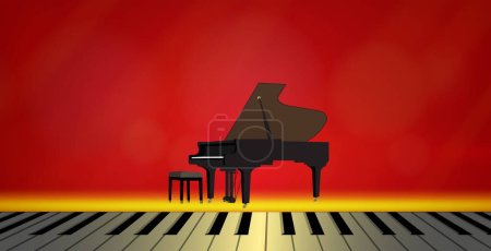 Illustration for Piano keyboard background vector. Business Presentation Template use for decoration graphic resources isolated transparent background png and print fabric - Royalty Free Image