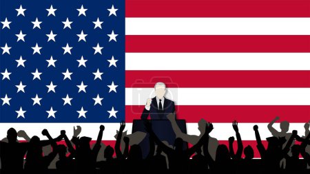 US-Präsidentschaftswahlkampf. Verwendung für Dekoration, Werbedesign, Webseiten oder Publikationen, Banner, Plakate und Broschüren.
